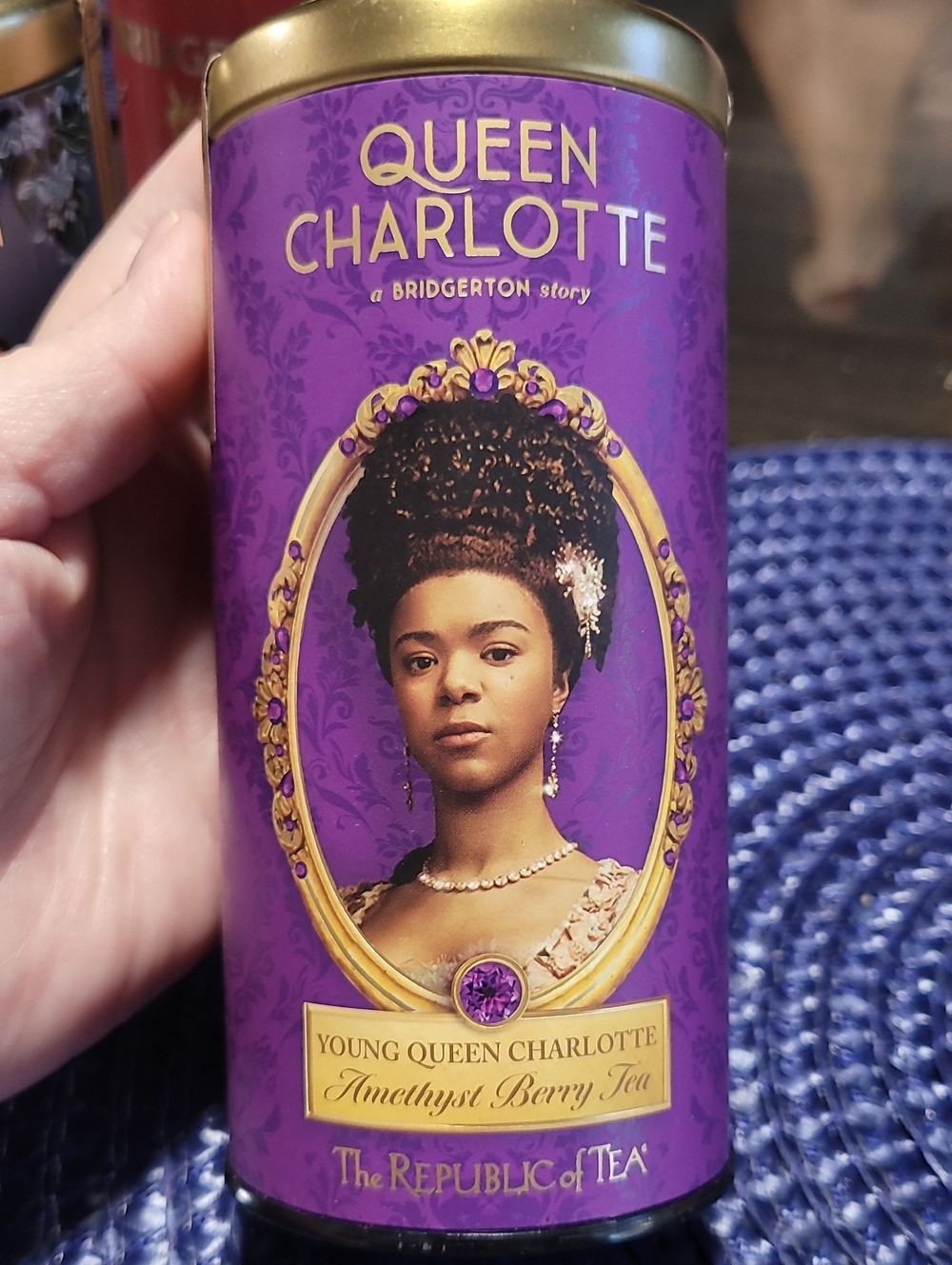 Queen Charlotte Amethyst Berry Tea Canister - Purple & Gold